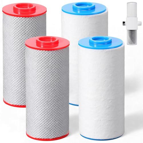 Baquler 4 Pcs Shower Filter Cartridges Compatible with Weddell Duo Shower Replacement Filter Head Water Clean Filtration Replacement for Reduction Chlorine Heavy Metal Contaminant for Clean Water