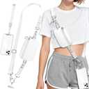 Clip and Go Phone Lanyard Crossbody with Detachable RFID Wristlet Wallet, Convertible Neck/Wrist Strap with Phone Tether Tab | Hands-Free Essentials for Travel, Concerts, Festivals (Cream)