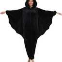 Adult Onesie Pajamas Animal One Piece Costume Halloween Cosplay for Women Men (Medium, Bat)