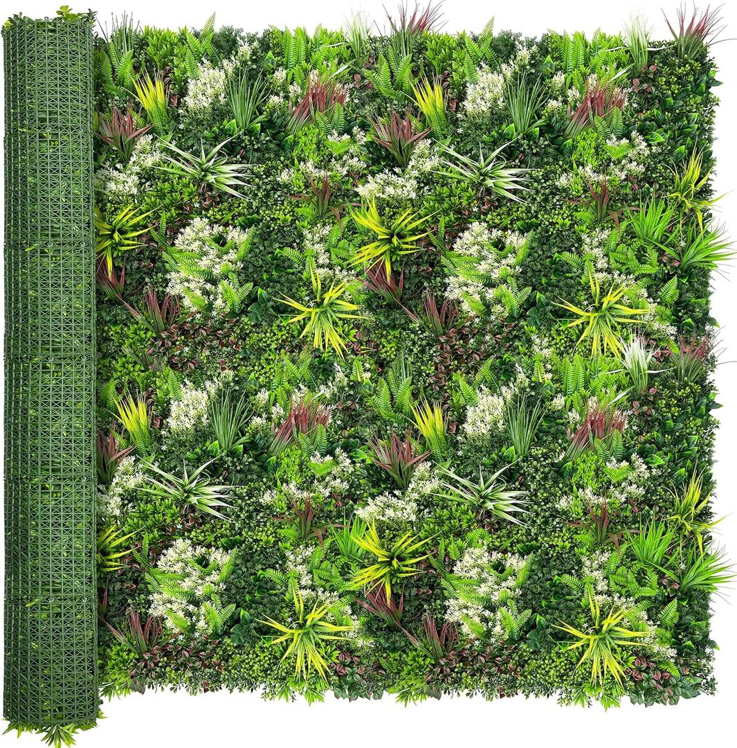 ODTORY Artificial Plant Wall Panels: 80"120" UV-Anti Faux Grass Wall Backdrop Boxwood Ivy Fence Privacy Screen Fake Greenery Leaf Hedge for Outdoor,Indoor,Garden,Backyard and Home Decor