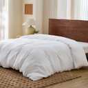 Bedsure Duvet Cover Queen Size - Only Includes 1 Duvet Cover (90"x90"), Hotel Luxury Soft Double Brushed All Season Bedding for Kids & Adults, Zipper Closure, NO Comforter, White