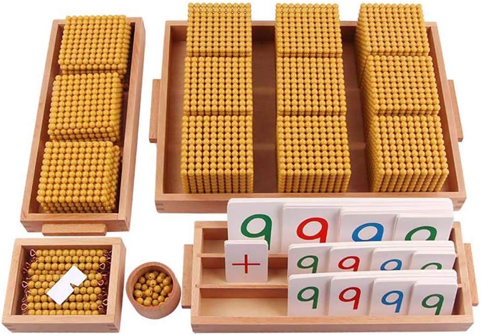 Kghios Montessori Golden Beads Materials Decimal System Bank Game Montessori Math Toys Mathematics Teaching Aids Materials Baby Preschool Education Toys
