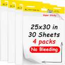 Super Sticky Easel Pad,25 in x 30 in Self Stick Flip Chart Paper,30 Sheets/Pad,4 Pad/Pack,Large White Premium Anchor Chart Paper,Easel Paper for Teachers,Businessmen,Office Workers