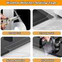 6 x Transparent Window Weather Sealing Tape 2.76 Inch x 16.5 FT Weather Stripping Residue-Free Clear Window Insulation Caulk for Shower Glass Gaps and Clear Tape Doors Windows Windproof