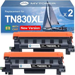 MYTONER Toner Cartridge Replacement for Brother TN830XL TN830 XL/V/R TN-830 Black High Yield for DCP-L2640DW HL-L2460DW L2480DW MFC-L2820DW XL HL-L2405W HL-L2400D 2465DW Printer, 1Pack