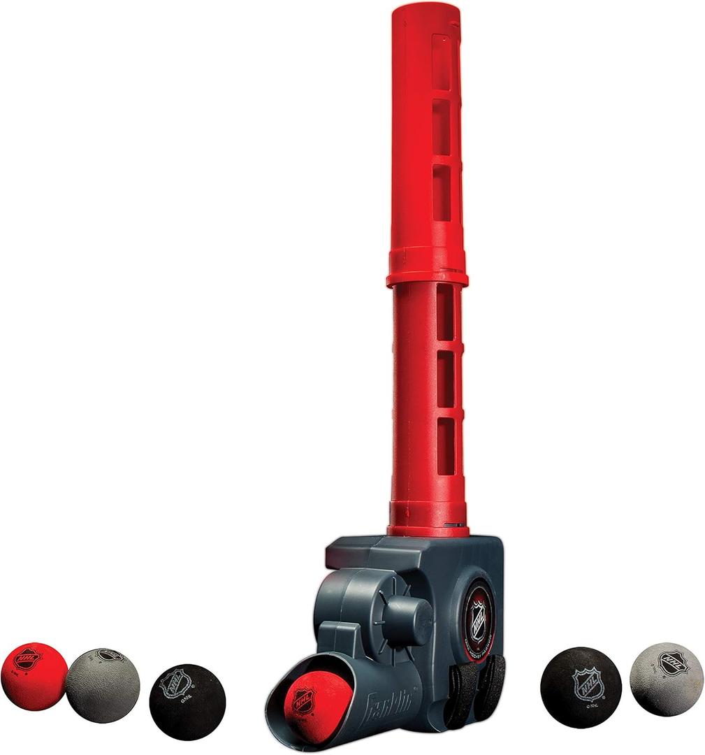 Franklin Sports NHL Automatic Mini Hockey Ball Passer - Knee Hockey Ball Passer Includes (6) Mini Balls - NHL Licensed