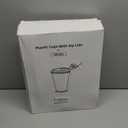 AOZITA 100 Pack - Clear 16 Oz Plastic Cups With Lids, Disposable Iced Coffee Cups With Lids for Party Drinks, Bubble Tea and Cold Beverage, BPA Free & Food Safe