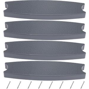 4 Pcs 18" Pool Ladder Steps Replacement Universal Swimming Pool Ladder Steps for Inground and Above Ground Heavy Duty Molded Plastic Stairs with 8 Pcs Stainless Steel Bolts (Gray)