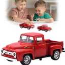 Little Red Truck Toy for Toddlers 2 3 4 5 6 7 8 Year Old Boys Girls,1:32 Alloy Toddlers Car Toy Driveable,Car Door Can Open,Toy Trucks for Kids Easter Christmas Birthday Gifts