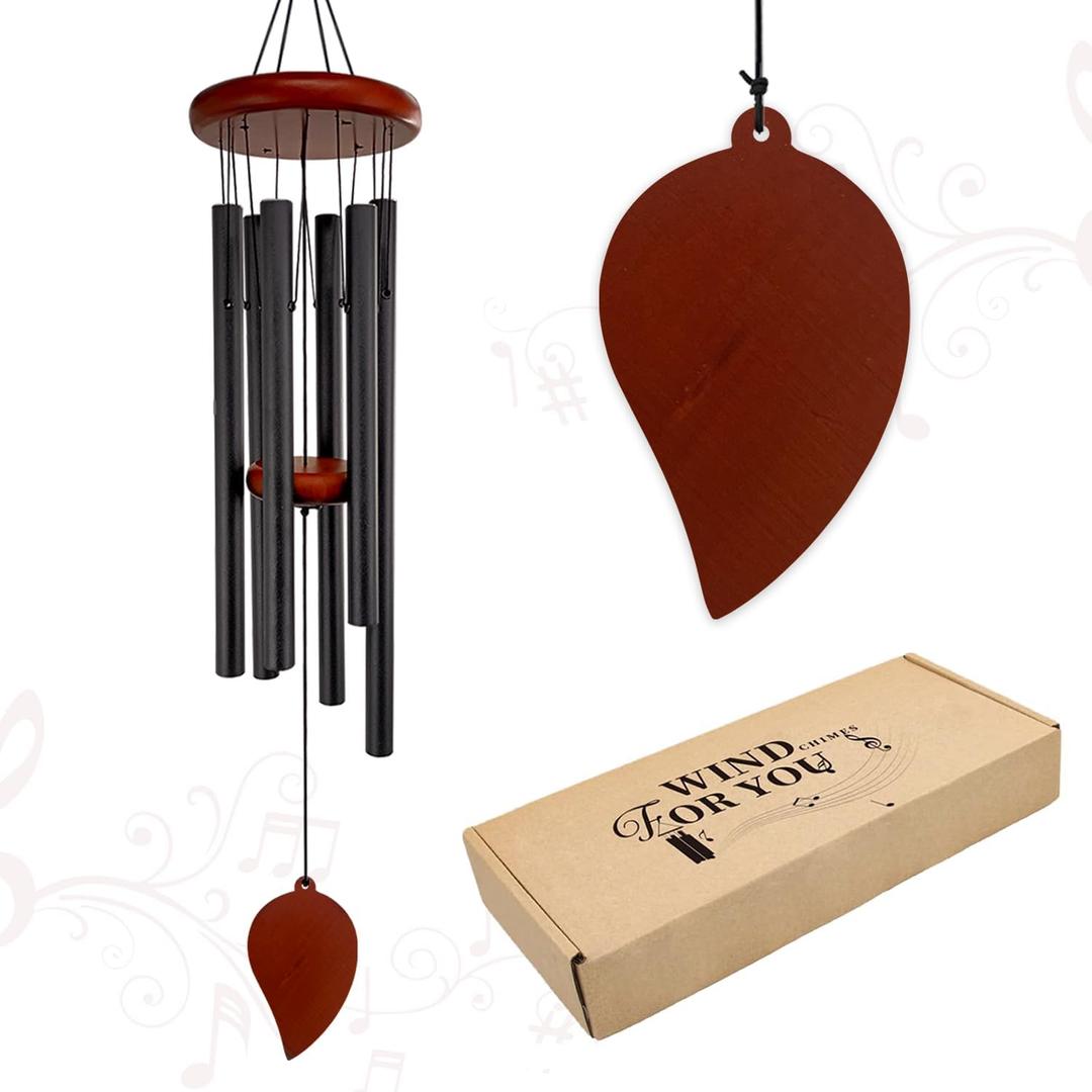 Small Wind Chimes for Outside, Wind Chimes Outdoor with 6 Tuned Tubes, Memorial WindChimes for Garden, Patio and Home