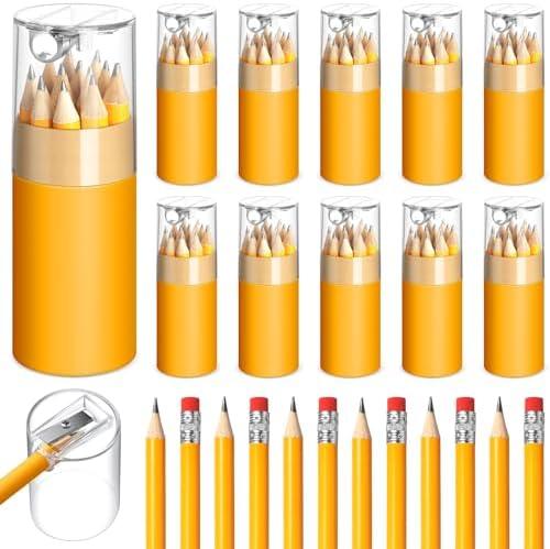 Humyoun  36 Pack Mini Golf Bulk with Eraser Sharpener, 2HB Presharpened Yellow Half Short Gift for Christmas Party Favor Back to Supplies Golf