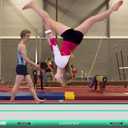 VOFiTNY Inflatable Gymnastics Air mat Tumbling Track with Air Barrel Octagon Mat with Pump for Home/Gym, Mat 10' L x 3.3' W + Roller 3.3' L x 2' D