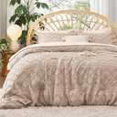 Bedsure Full Comforter Set - Warm Tan Comforter, Boho Tufted Shabby Chic Bedding, 3 Pieces Vintage Farmhouse Bed Set for All Seasons, Fluffy Soft Bedding with 2 Pillow Shams