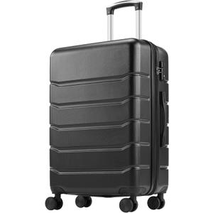 OLIXIS 28 Inch Luggage, Hardside Checked Suitcase with Spinner Wheels, Lightweight ABS Hard Shell Travel Luggage, TSA Approved Lock, Expandable Large Suitcase for Business & TravelBlack
