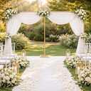 10x20FT Heavy Duty Backdrop Stand, Adjustable Pipe and Drape Backdrop Frame for Weddings, Parties & Photography, Metal Background Support Stand for Drapes, Balloons and Event Decorations (Gold)