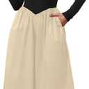 Womens Boat Neck Long Sleeve Maxi Dress Drop-Waist Midi Dress Casual Slim Fit Flared Flowy Swing Long Dresses Black Apricot