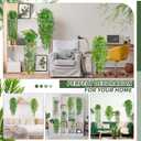 Palonu 4 Pack Faux Artificial Hanging Plants, Fake Potted Greenery with Eucalyptus Vine, Mandala, Pea Pod Leaves & String of Pearls in Pots for Office, Living Room, Bathroom, Indoor & Outdoor Dcor