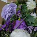 Lvydec Artificial Peony Flower Garland - 6ft Silk Peony Purple Flower Garland Arch Flower Vine for Wedding Party Table Decoration (2, Purple and White)