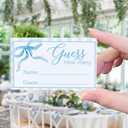 Guess How Many Candies Sign(1 Standing Sign-50 Guessing Cards) Pink Bow Theme Activities Cards Kit for Baby Showers, Newborn Parties, Bridal Shower, Engagement, Wedding Shower, Birthdays-62