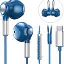 USB C Headphones for Samsung Galaxy S26 S25 S24 S23 S22 S21 S20 A56 A17 A16 Wired USB C Earbuds with Mic Volume Control Earphones USB Type C Headphones for iPhone 17 16 15 Pro Max Plus iPad 10 Pixel