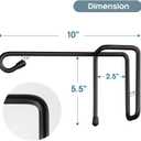 Vinyl Fence Hooks for Hanging, Heavy Duty Patio Hangers, Outdoor Fence Hangers for Hanging Flower Baskets, Wind Chimes, Planters, Bird Feeders, Lights, Lanterns - 2 Pack - Black Color
