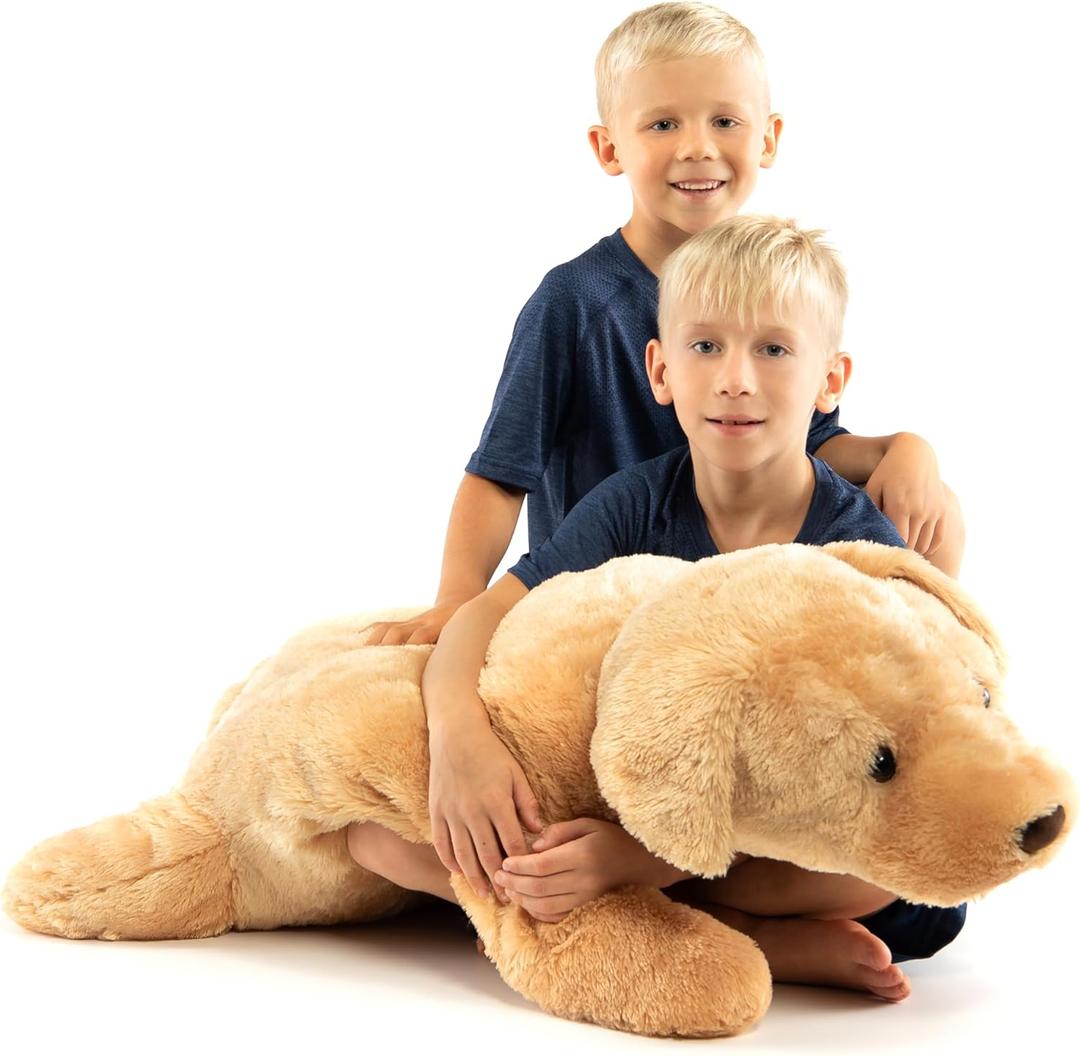 Extra Large Stuffed Teddy Bear Hugging Toy Giant Sleeping Plush Body Pillow for Kids, Ideal for Bedroom Bed, Big Brown Fluffy and Soft for Boys Girl (Dog)