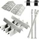 Genesis 300 310 Series Grill Parts Kit for Weber Genesis E310 E330 S310 E320 S330 EP310 S310 S320 EP330 Parts, SUS 304 Stainless Steel Flavorizer Bars Heat Deflector Burner Tube Kit, 7620 7622 62752 (Silver)