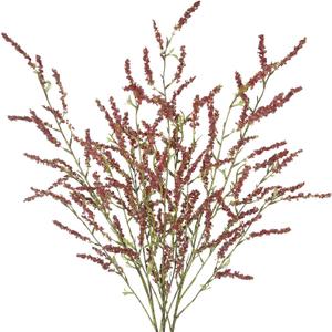 3 Pcs Artificial Flowers Branchs Wheat Stalks Bundle Fake Fall Flowers Stems with Mini Berries Brown Red Faux Floral Arrangements for Vase Home Wedding Centerpieces Thanskgiving Decor 42"