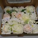 White Artificial Flowers Combo Box - Wedding Decor, Fake Flowers for Home Decor Indoor, Cake Flowers, Faux Flowers for Crafts