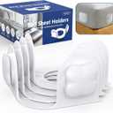 Sheet Holders Bed Sheet Grippers - Fitted Sheet Holder for Corners Keep Sheets Firm & Tight Fit All Sheet Sizes Sheet Straps Clips Easy Installation