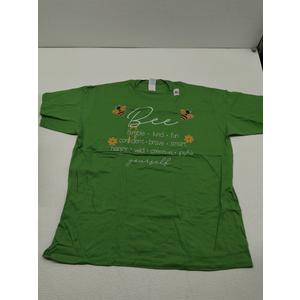 Bee Happy Kind Brave Humble Smart Positive Bumblebee Womens T-Shirt Color/Grass Green, Size XL