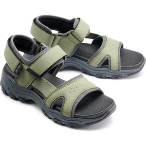 BASS OUTDOOR Women's Sandals for Beach Or Trail  Open Toe & Rubber Sole Hiking Shoe (6.5, Deep Lchn Gn)