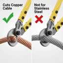 QWORK 4/0 Gauge Wire Cutter - Forged Steel Handle, Shear Action Cutter, 14" Stainless Steel Cable Cutter - Ideal for Battery & Welder Cables, Building Wiring, and SO Cord