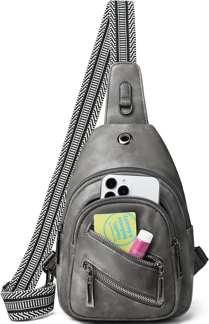 7L Sling Bag For Women Faux Leather Anti Theft Small Casual Daypack Backpack Fanny Pack Crossbody Chest Bags Purse Waterproof Dark Grey 7L Sling Bag For Women Faux Leather Anti Theft Small Casual Daypack Backpack Fanny Pack Crossbody Chest Bags Purse Waterproof Dark Grey