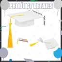 Foilswirl 12 Pcs Mini Graduation Cap with Tassel Mini Plush Mason Jar Small Animal Bachelor Hat Photo Prop Party Supply