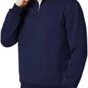 Men's Quarter Zip Up Pullover Long Sleeve Mock Neck Sweatshirt Casual Slim Fit Fleece Sweatersv M