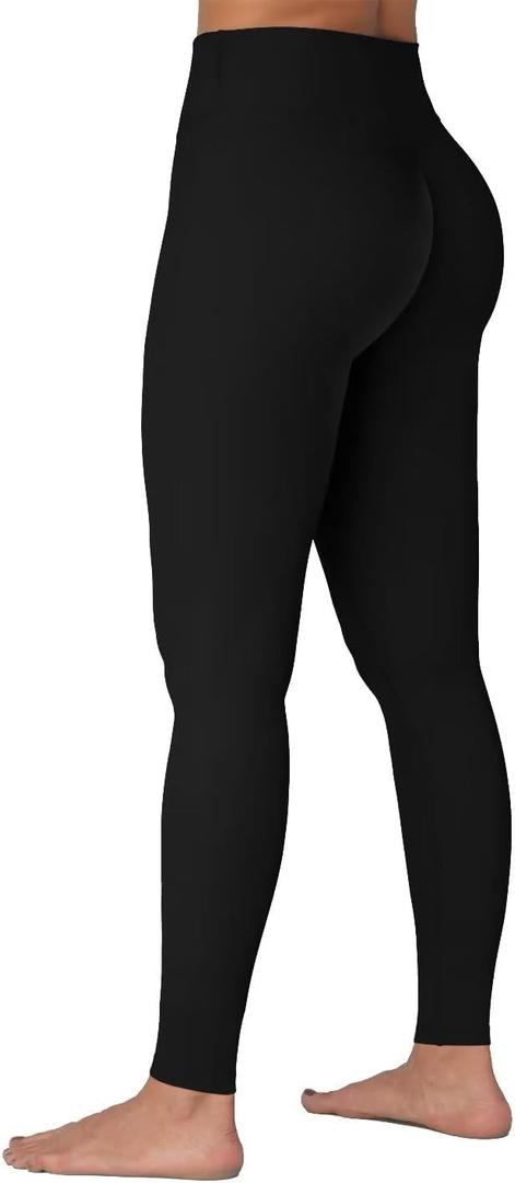 Sunzel Sunzfly Invisible Butt Scrunch Workout Leggings for Women, Butt Lifting High Waisted Gym Yoga Pants with Tummy Control (XL, Black)