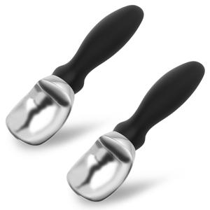 Ice Cream Scoop with Ergonomic Soft Grip Handle Professional Ice Cream Scooper Multifunctional Cookie Scoop for Cookie Dough Gelato Sorbet Black