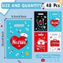 Blosssound 48 Pcs Nurses Gift Bags Nursing Candy Bags Small Loot Bag 6.5 x 9.8 in Bulk Plastic Thank You Nurses Goody Treat Bag Party Favor Bag for Medical Appreciation Week Grad Supplies