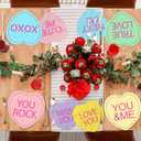 HAKOTI Valentines Day Paper Plates Supplies Conversation Heart Tableware,40Pcs Heart Shaped Plates and Napkins