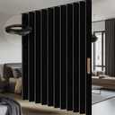 100% Blackout Accordion Room Divider Curtains - with Flexible Ceiling Track Total Privacy Sound Proof Curtains Suitable for Bedroom Patio Sliding Door(Black, W180 x L84, 1 Pack)