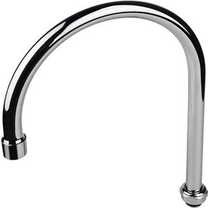 KWODE Gooseneck Swivel Spout 8 Inch Replacement Kit with Swing Nozzle for Commercial Kitchen Sink Faucet 360 Degree Stainless Steel Add-on Spout, Chrome Finish(with M25 x 1.25 Connector)