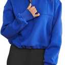 INFITTY Women's Half Zip Pullover Sweatshirts Quarter Zip Hoodies Long Sleeve Tops Fall Outfits 2025 Y2K Winter Clothes (Royal Blue)