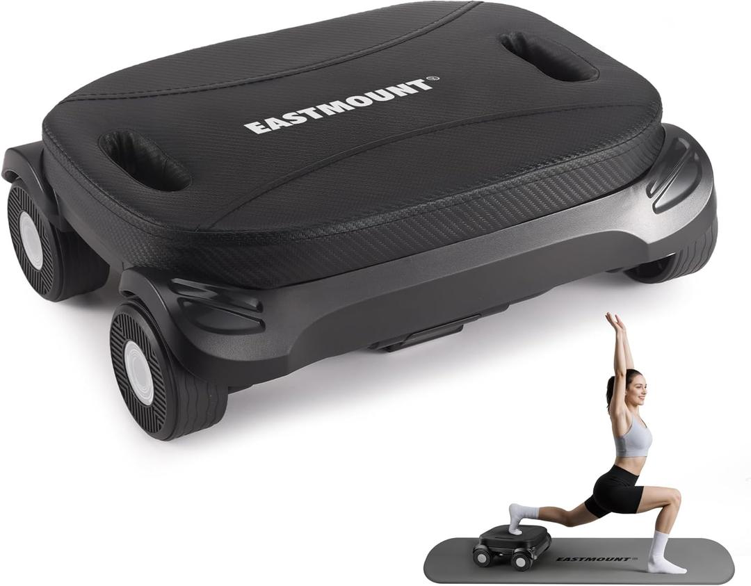 EAST MOUNT Pilates Reformer Board - Pilates Equipment Ab Roller Automatic Rebound Abdominal Wheel Home Workout Equipment for Women Core Workout (Black)