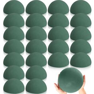 Frienda 24 Pack Floral Foam Round Large 7.5 x 3.7'' Dry Foam Half Ball Green Foam Circles Block DIY Flower Craft for Artificial Plant Floral Arrangement Supplies