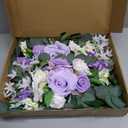 Petalivebioom Artificial Wedding Arch Flowers (Pack of 2), White Wedding Flowers for Wedding Welcome Ceremony Sign, Faux Floral Swags, Banquet and Reception Backdrop Floral Decoration (White & Purple)