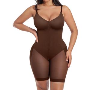 SHAPELLX Fajas Colombianas Moldeadoras Shapewear for Women Butt Lifter Body Shape Full Body Shapewear With Zipper Crotch, Large