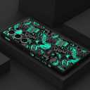 for Samsung Galaxy S24 Ultra Case, Pattern Slim Liquid Silicone Anti Slip for Galaxy S24 Ultra Phone Case 6.8 inch, Handsome Black