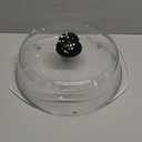 Bezrat Microwave Tall Glass Plate Cover | Splatter Guard Lid with Easy Grip Silicone Handle Knob | 100% Food Grade | BPA Free and Dishwasher Safe | 10 Inch (Black-)