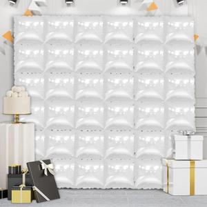 36 Piece XL White Square Foil Balloon Wall Screen Double Sided Square Balloon Screen Tunnel Arch Kit Mylar Square Balloons For Baby Shower Graduation Prom Birthday Party Decorations (White)
